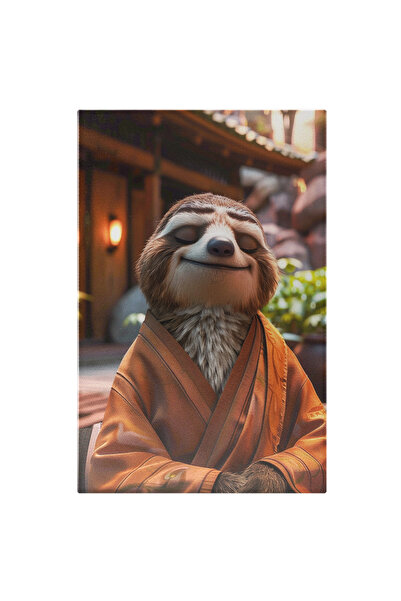 StoryGift Romania Tablou Canvas: Lenesul Batran Animal In Kimono Japonez Port...