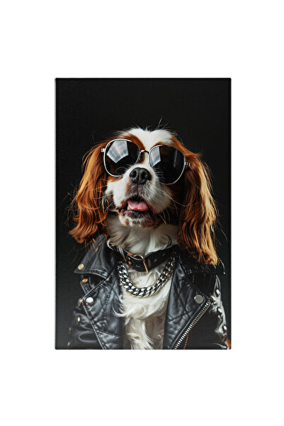 StoryGift Romania Tablou Canvas Fericirea Rokerului Cavalier King Charles Spa...