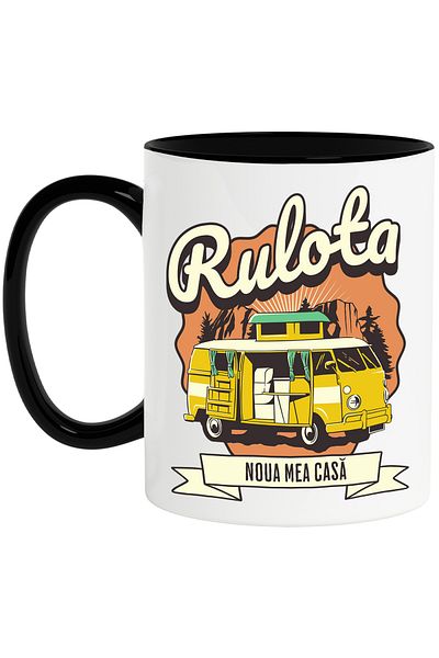 StoryGift Romania Mug caravan my new home adventure travel family, 330ml, Ceramic with Handle N, With, STG