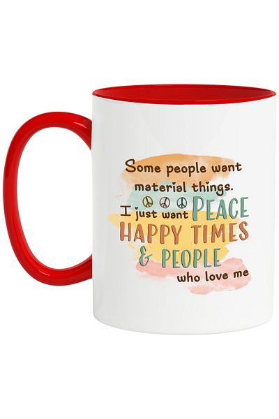 StoryGift Romania Cana cu mesajul "Some people want material things. I just want peace, happy time, Cu ,STG