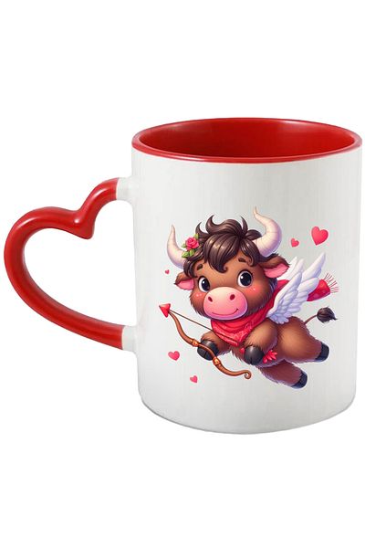 StoryGift Romania Mug with a Cupid bison | illustration | archery | love | heart, With ,STG