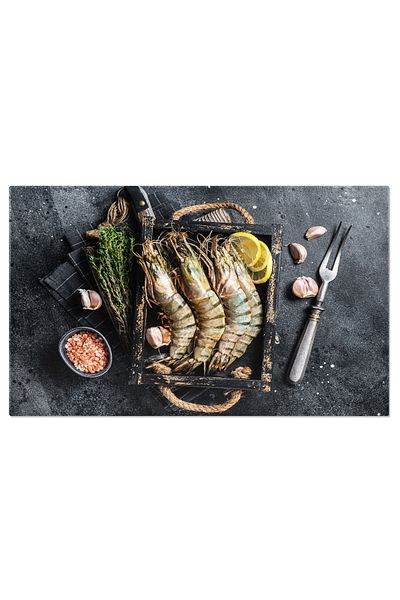 StoryGift Romania Canvas Painting 140 x 90CM - King of the Sea: Langoustines and Tiger Shrimps Crud 140x90CM,STG