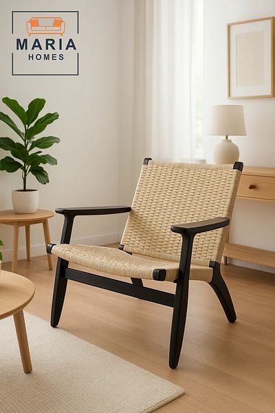 MARIA HOMES Rustic Industrial Metal and Wood Cross-Back Chair – Stylish Seating for Home or Café Use