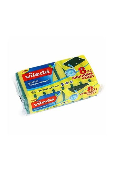 Vileda Green 8-piece Classic Flat Sponge Set