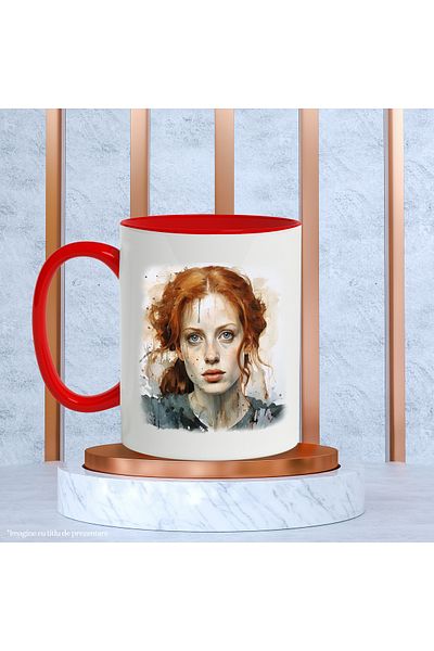 StoryGift Romania Mug With Sophie Turner, Actress, Celebrity, Hollywood, Multicolor 330 ml, Ceram, With ,STG