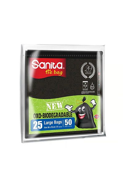 Sanita Abu Rabta garbage bags, 50 gallons, 25 bags