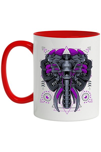StoryGift Romania Butterfly Mug, Robot, Mecha, Cyberpunk, Wings, Eyes, Cables, Multicolor 330 m, With ,STG
