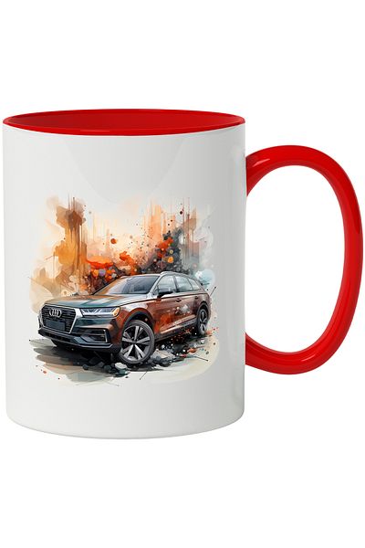 StoryGift Romania Car Mug, Audi, Color Splashes, Stones, Illustration, Multicolor 330 ml, , With ,STG