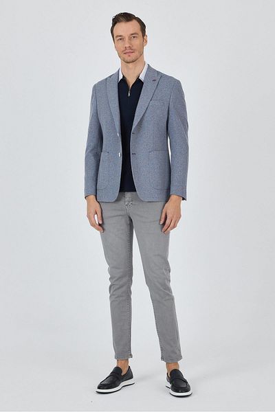 İmza Jachetă slim fit, tricotată simplă, cu guler sabie, din bumbac fără material 6 picături 1002250114