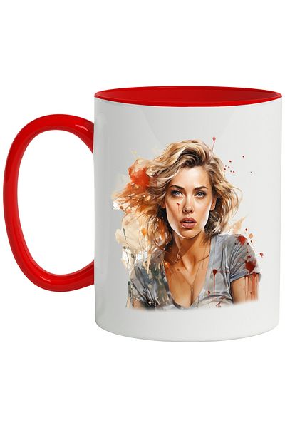 StoryGift Romania Mug With Amber Heard, Celebrity, Movies, Actress, Multicolor 330 ml, Ceramic with, With ,STG