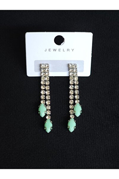 Avcıoğlu Aksesuar أقراط نسائية مكونة من صفين من الزركون والكريستال على شكل لو...