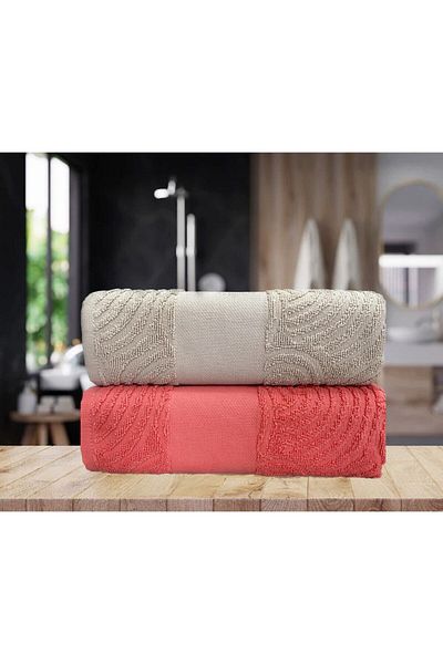 Lucy and Home Σετ Πετσέτες Ζακάρ 100% Βαμβάκι 2 50x100cm