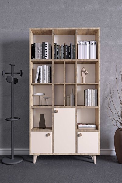 FUHO Remy Kitaplık Atlantik Çam-Vizon Bej