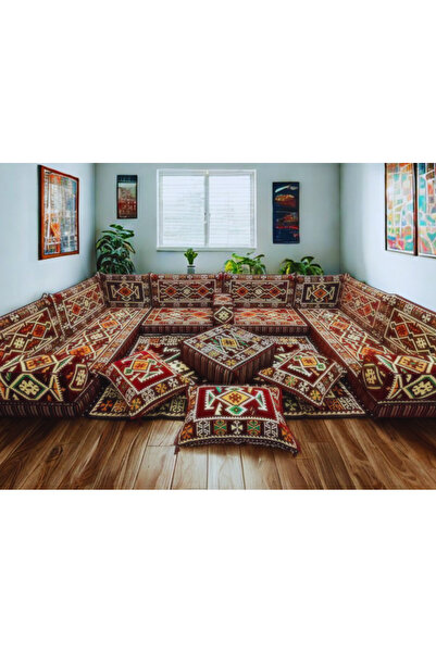 daireden 19 Parça | 10cm Yükseklik Şark Köşesi Takımı | Yıkanabilir Kılıf | S...