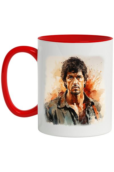 StoryGift Romania Mug With Sylvester Stallone, Actor, Celebrity, Director, Hollywood, Multicolor 3, With ,STG