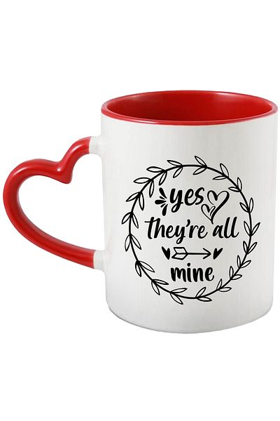 StoryGift Romania Mug for a loving mother with the message "Yes, they're all mine" - yes, they're all mine, With,STG