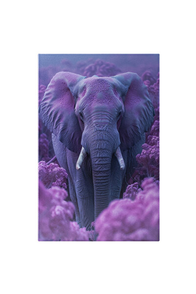 StoryGift Romania Tablou Canvas Majestatea Tăcută Elefantul Cu Praf Mov În Splendoarea Sălbatică A Savanei Colora