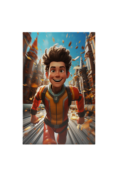 StoryGift Romania Tablou Canvas: Un Baiat Care Alearga Repede - Costum Specia...