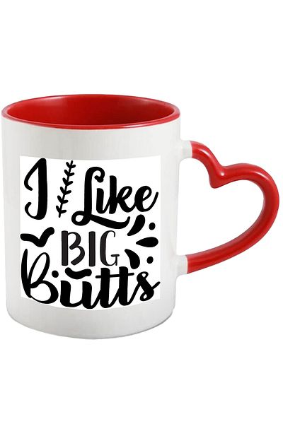 StoryGift Romania Mug for those who like big butts on women with Red Heart Handle, With M,STG