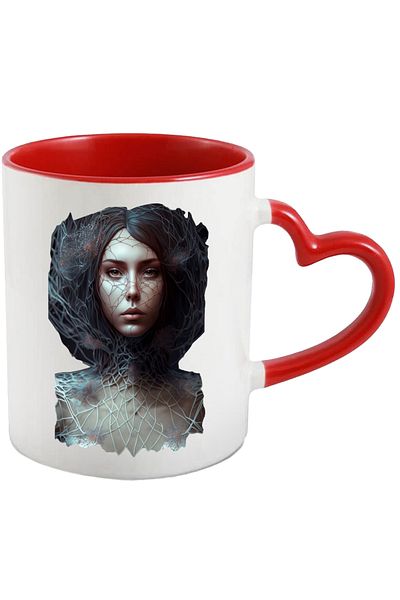 StoryGift Romania Mug with Face Design on the Front, Artistic, Aesthetic, New, Ceramic, 330ml, with Handle, With, STG