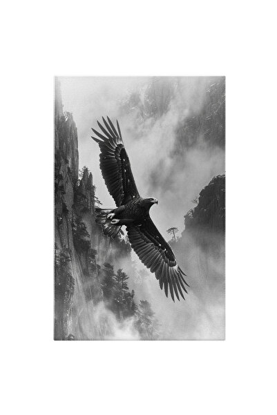 StoryGift Romania Tablou Canvas: Vultur În Aer Deasupra Pădurii Cu Aripile De...