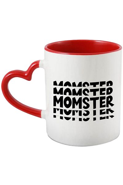 StoryGift Romania Mug for a mother who is seen as a "monster" by her children with Heart Handle, With,STG