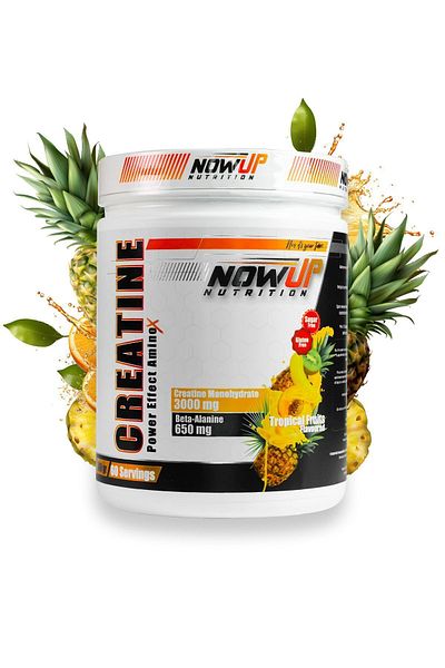 NOWUP NUTRITION Creatine Monohydrate 360 Gr-Tropical Fruit Flavored - 60 Servings