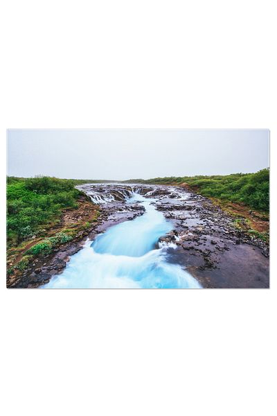 StoryGift Romania Tablou Canvas: Caderea Apei In Peisaj Islandez - Peisaj, Apa, Cascade, Islanda