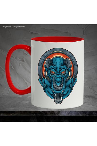 StoryGift Romania Mug With Dragon, Mecha, Animal, Monster, Robot, Multicolor 330 ml, Ceramic with Ma, With, STG