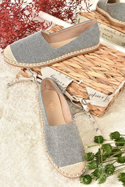 Fox Shoes Black/Beige Linen Women's Shoes D280250005