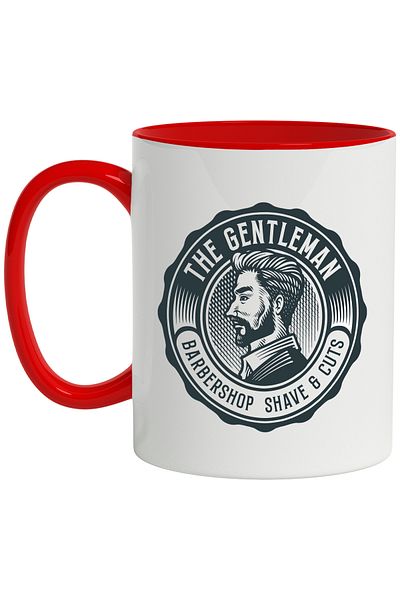 StoryGift Romania The Gentleman Barbership Shave & Cuts Message Mug, Emblem, Multicolor 330 ml,, With ,STG