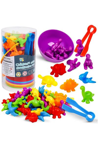 Brabantia Montessori Counting, Matching and Sorting Color Game, 48 Dinosaurs