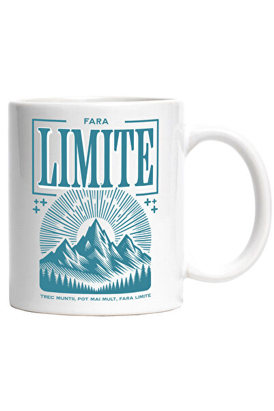 StoryGift Romania Cana fara limite trec muntii, motivat, natura, camping, 330ml, Ceramic cu Maner , Cu ,STG