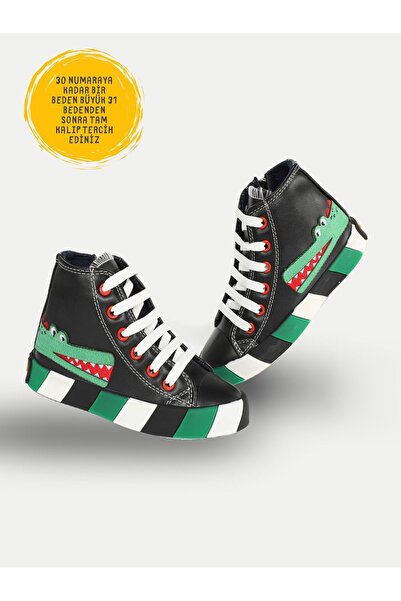 Casabony Timsah Ortopedik Destekli Siyah Erkek Çocuk Sneakers
