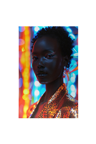 StoryGift Romania Tablou Canvas Doamna Cu Pielea Neagra Si Buzele Mari Cu Cer...