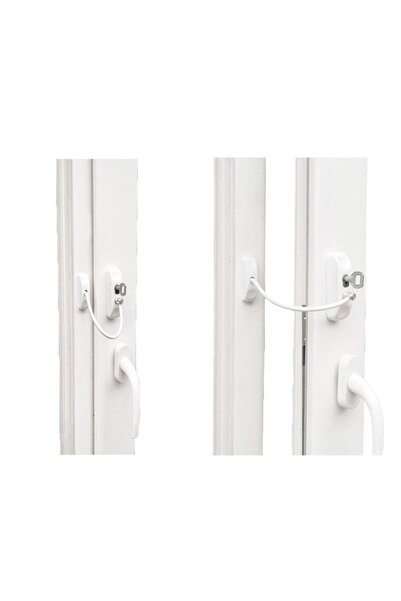 AKDENİZDEN قفل أمان نافذة الباب PVC مع 5 حبال فولاذية - أبيض