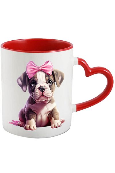 StoryGift Romania Mug with a serious puppy | illustration | for dog lovers | curious | pr, Cu ,STG