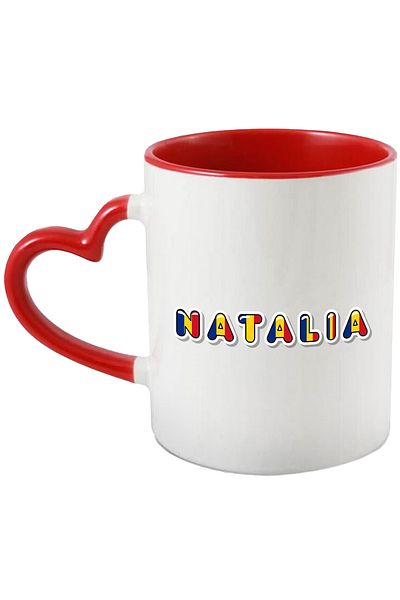 StoryGift Romania Mug With Name Natalia, Romania, Supporter, Romanian Flag, Patriot, 330ml, Sky, With, STG