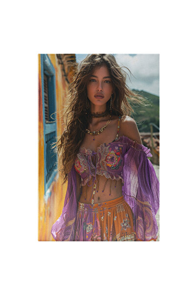 StoryGift Romania Tablou Canvas Beauty On Female Cu Pistrui Si Ochii Albastri...