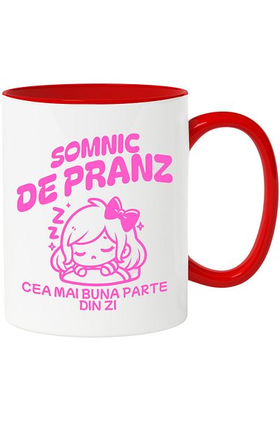 StoryGift Romania Mug Girl falling asleep midday nap the best part of the day, 330ml, Ceramic with Handle, With,STG