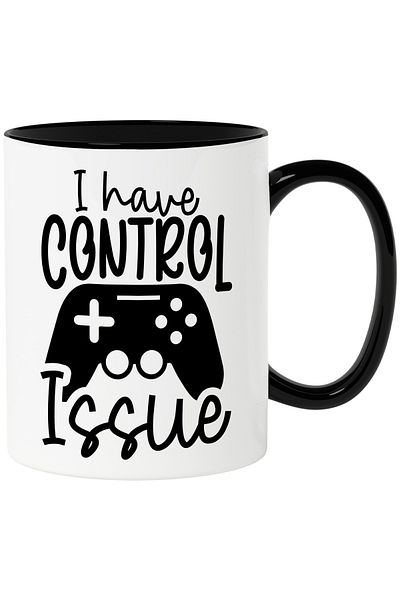 StoryGift Romania Mug with a controller and the text "I have control issue" - I have a problem with the control, With ,STG