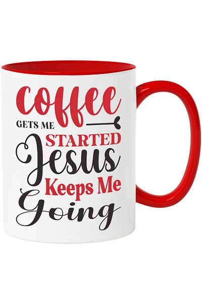 StoryGift Romania Mug with the message "Coffee makes me start, Jesus makes me continue" with Handle, With ,STG