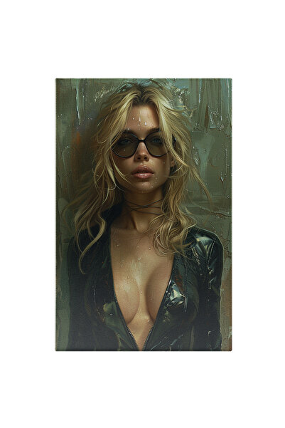 StoryGift Romania Tablou Canvas: Portretu Sexy Al Bondei În Salopetă De Latex...