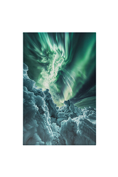 StoryGift Romania Tablou Canvas: Troiene De Zăpadă Și Efecte Colorate Pe Cer-...