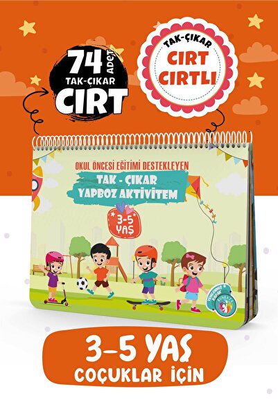Bunbaza Tak - Çıkar Cırtlı Yapboz Aktivite Kitabı 74 Adet Cırt 3-5 Yaş, Okul ...