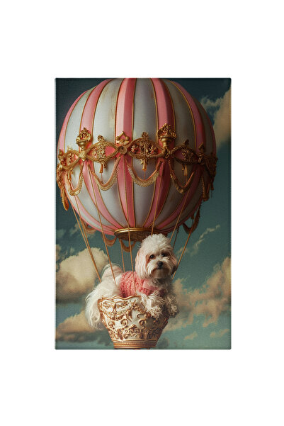 StoryGift Romania Tablou Canvas Domnișa Canișă Havaneză În Balonul Cu Aer Cal...