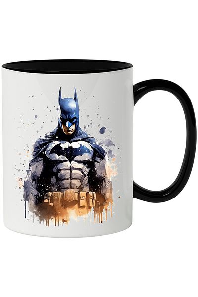 StoryGift Romania Mug With Batman, DC, Superhero, Costume, Bat, Strap, Multicolor 330 ml, Ceramic, With ,STG