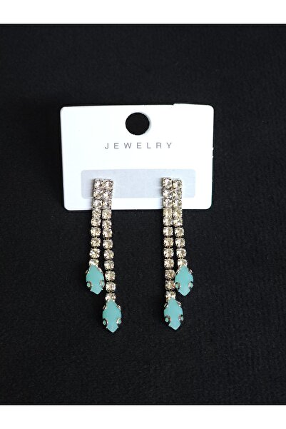 Avcıoğlu Aksesuar أقراط نسائية مكونة من صفين من الزركون والكريستال على شكل لو...