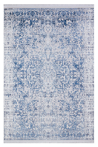 SEVENHILL Milano 218 Mavi Zarif Dokuma Salon Yatak Odası Halısı Kaymaz Modern...