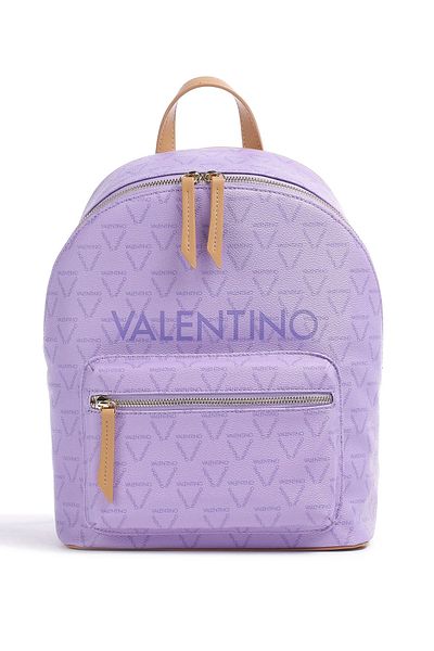 Valentino Bags, Liuto eco-leather backpack with logo pattern, Lila